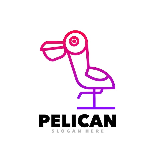 Pelican simple logo design template