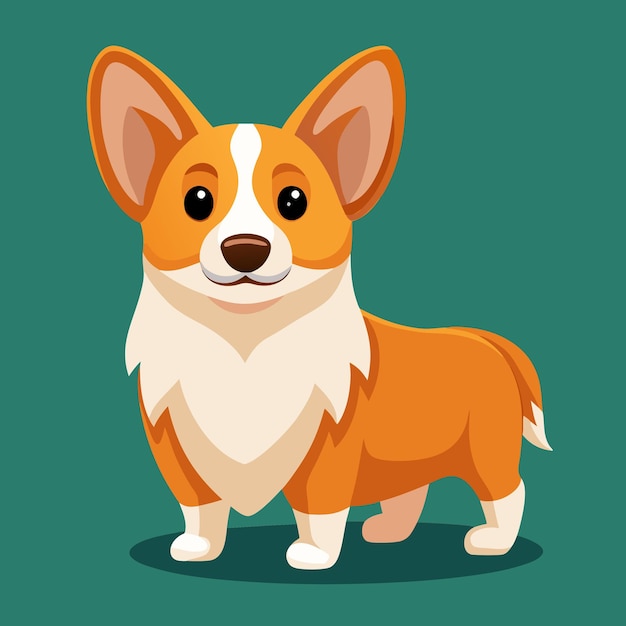 Vector a pembroke welsh corgi dog vector art illustration