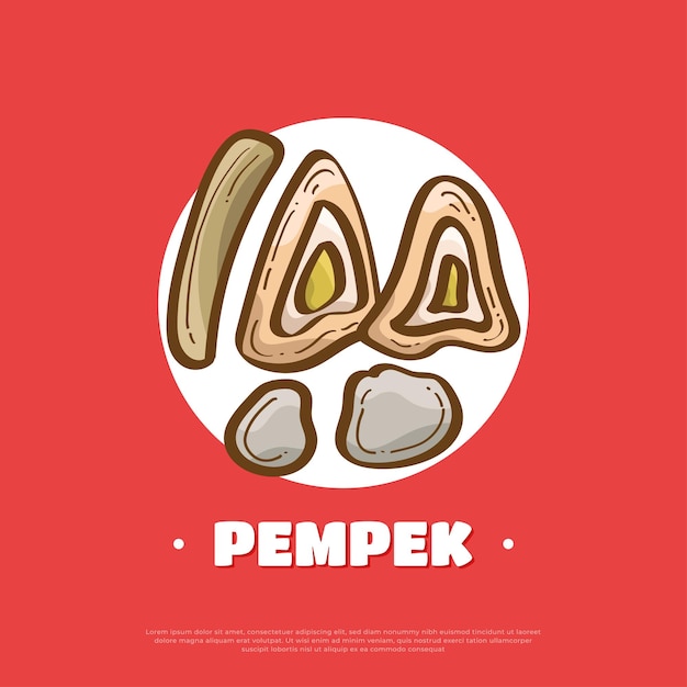 Pempek Illustration Indonesian Traditional Food Traditional Cuisine from Palembang Named EmpekEmpek