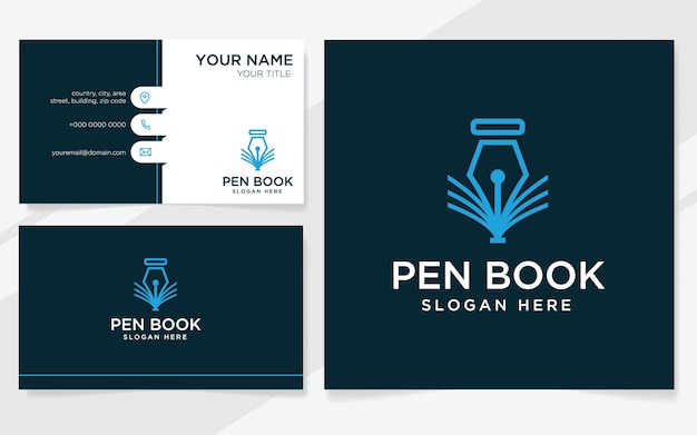 Pen book logo suitable for company with business card template