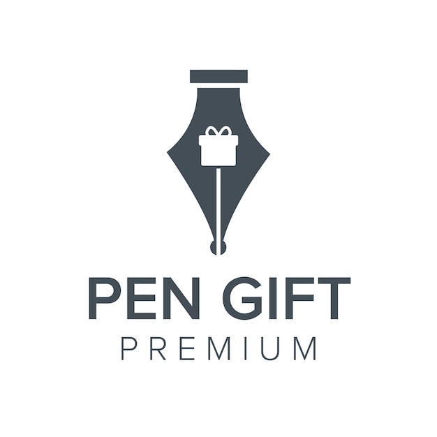 Pen gift logo icon vector template