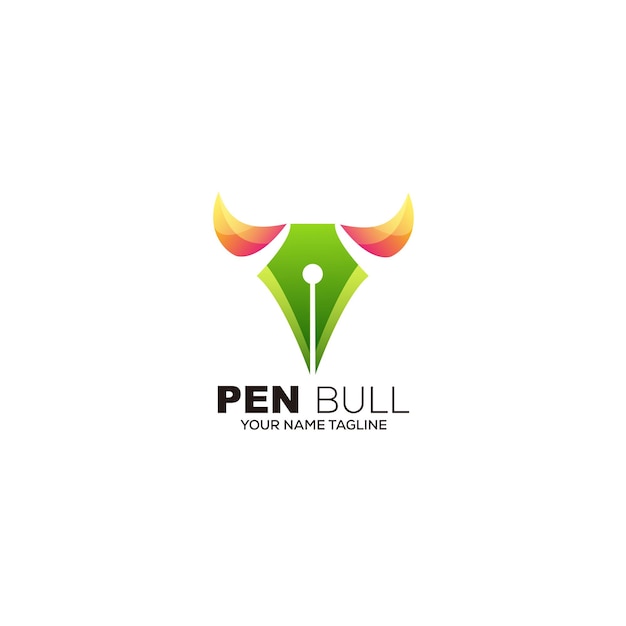 Pen horn logo template icon design illustration