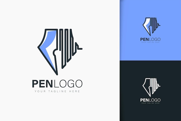 Pen logo design linear style