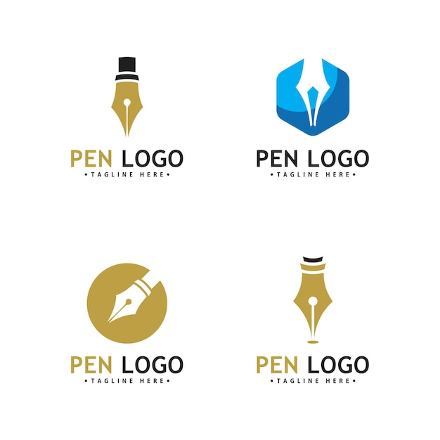 Pen Logo Icon Template. Company writer identity