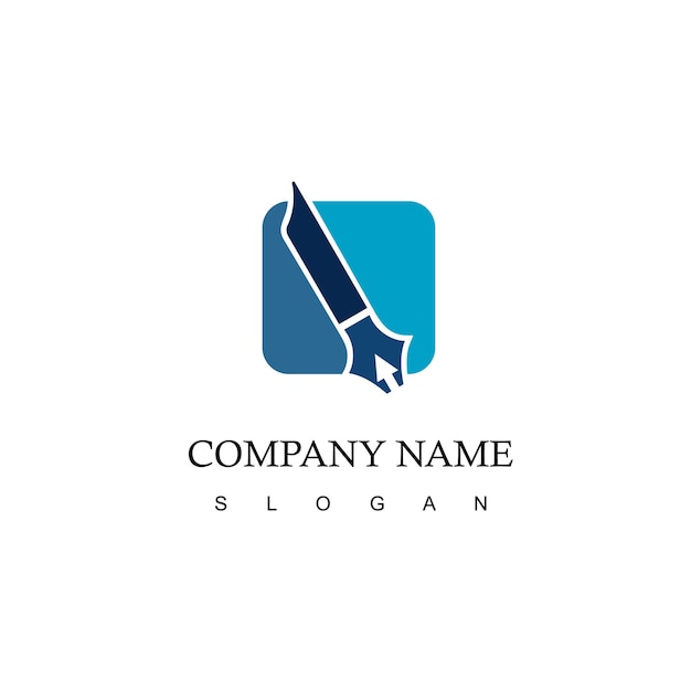 Pen Logo Template Law Firm Company And Writer Symbol