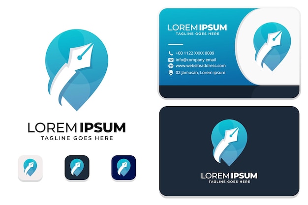 Pen point logo with business card design