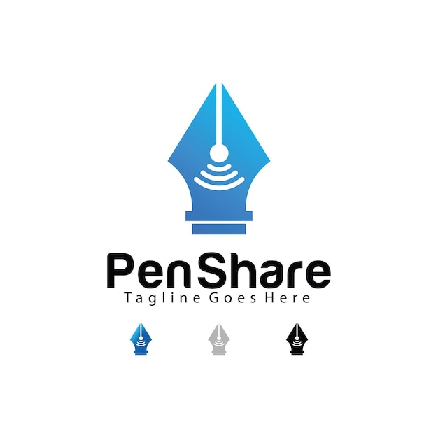 Pen Share logo design template