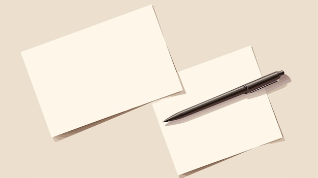 Vector a pen sits on a table with a blank sheet of paper