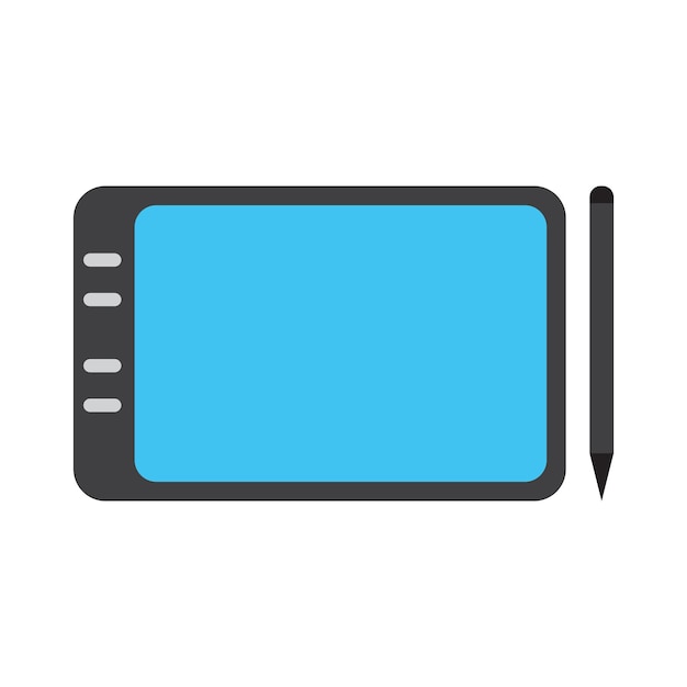 Pen tab icon template design flat design pen tablet