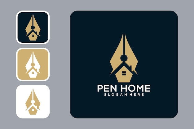 pen with home logo design