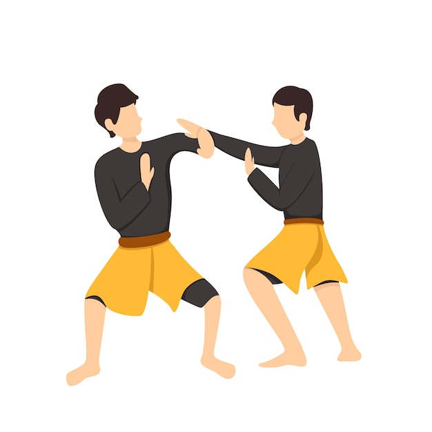 Pencak Silat Indonesian Martial Arts Illustration