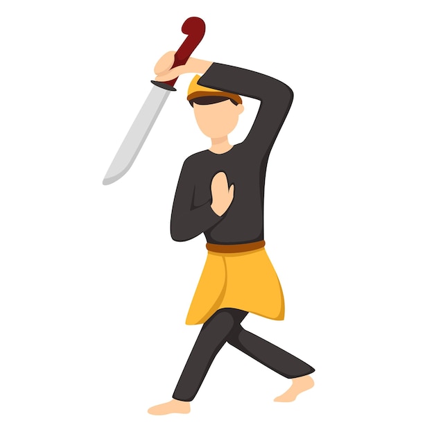 Pencak Silat Indonesian Martial Arts Illustration