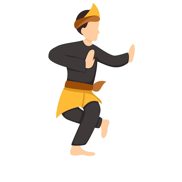 Pencak Silat Indonesian Martial Arts Illustration