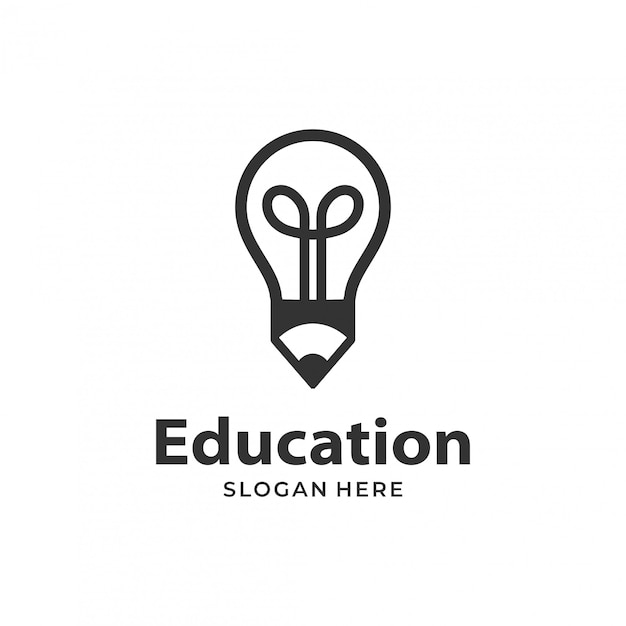 pencil bulb logo design template