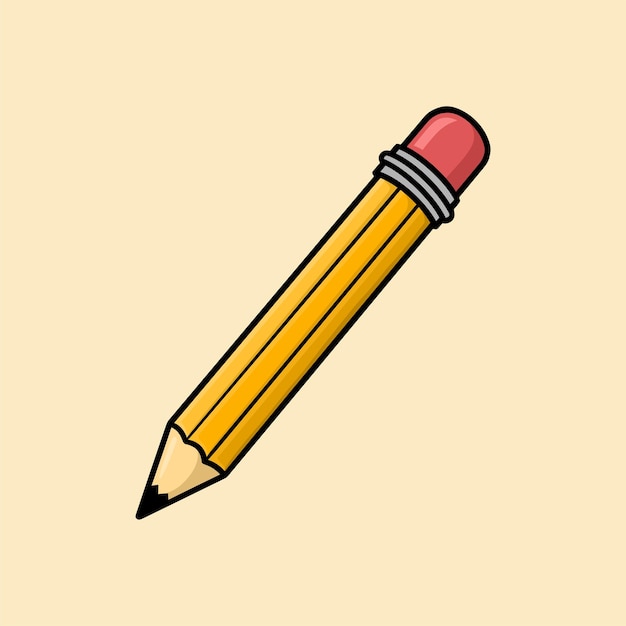 Pencil Cartoon style Vector Illustration