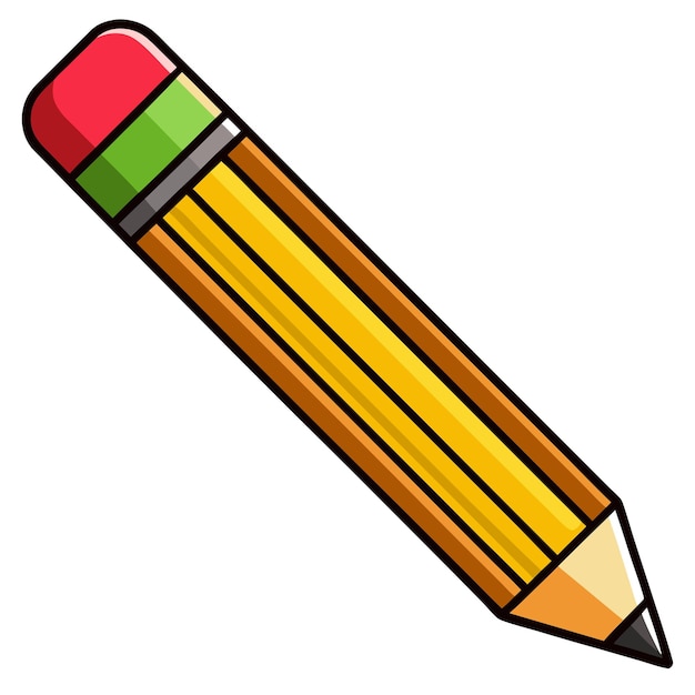 Vector pencil clipart cartoon style vector illustration