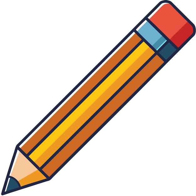 Vector pencil clipart cartoon style vector illustration