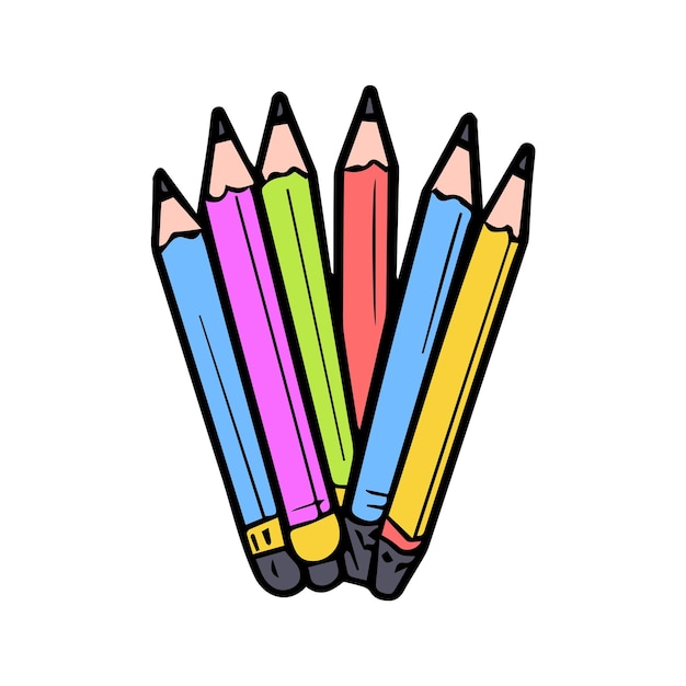 pencil color icon design