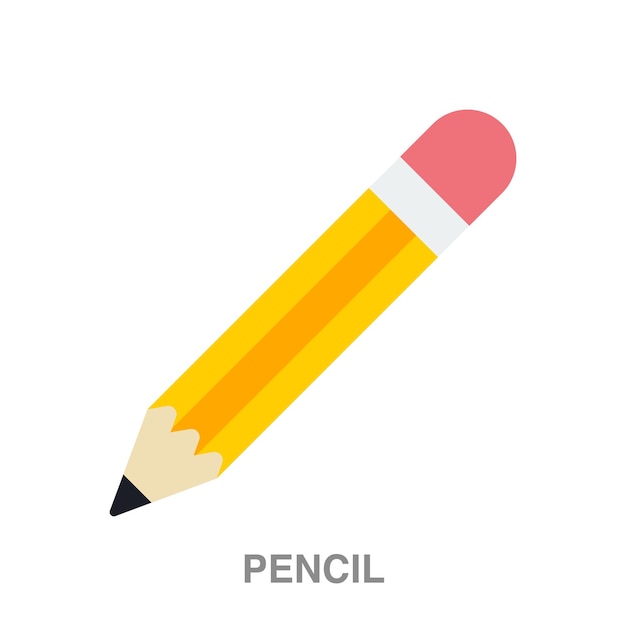 Pencil illustration on transparent background