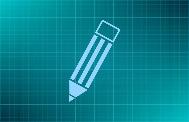 Pencil and pen stationery symbol Vector illustration on blue background Eps 10