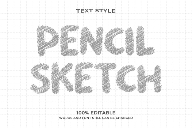 Pencil sketch editable text