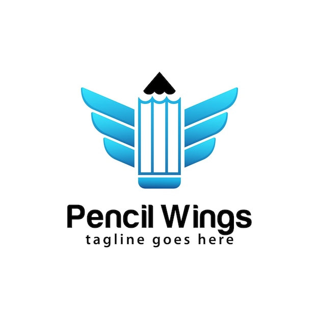 Pencil Wings logo design template