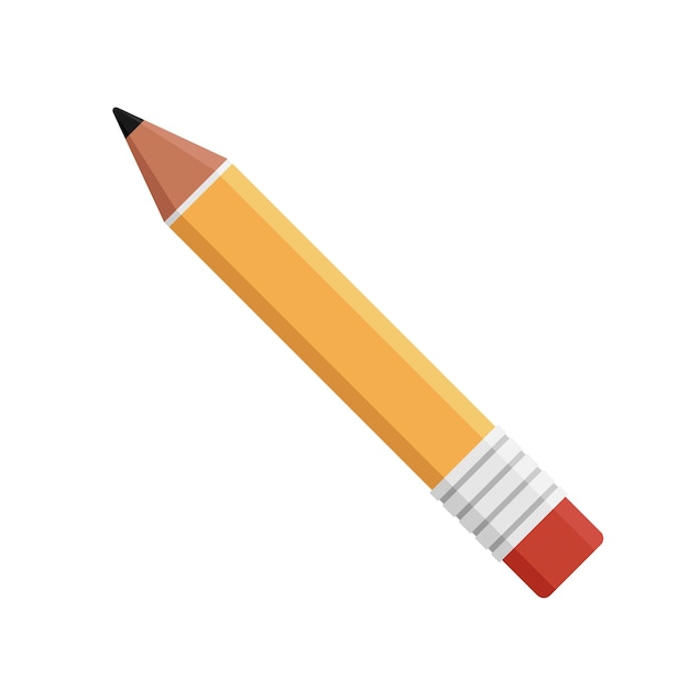 Pencil with eraser vector Illustration Back to schoole