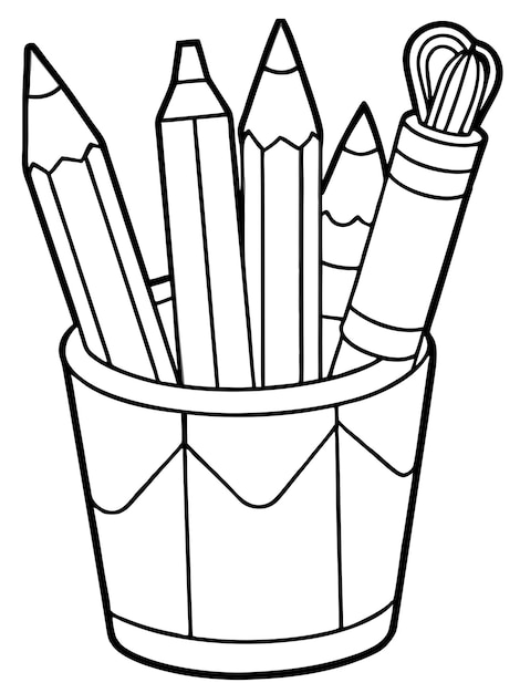 Pencils and Crayons Coloring Pages Creative Fun for Kids and Adults