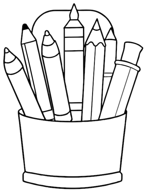 Pencils and Crayons Coloring Pages Creative Fun for Kids and Adults