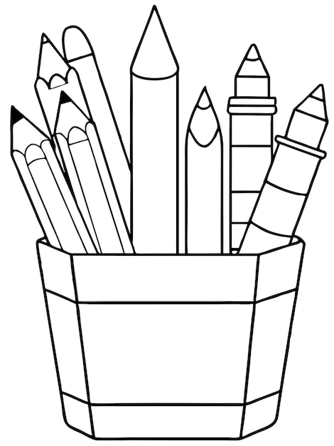 Pencils and Crayons Coloring Pages Creative Fun for Kids and Adults