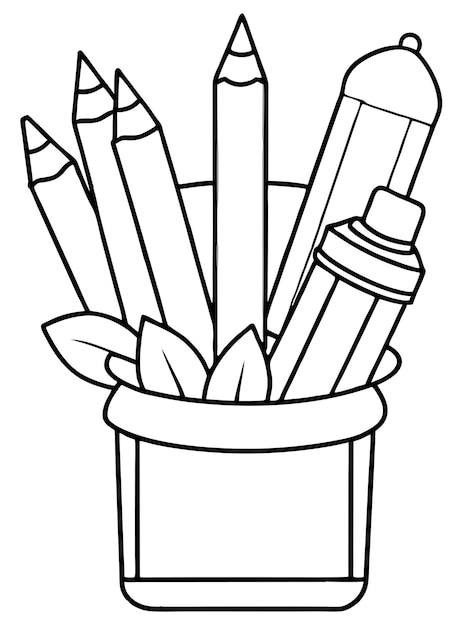 Pencils and Crayons Coloring Pages Creative Fun for Kids and Adults