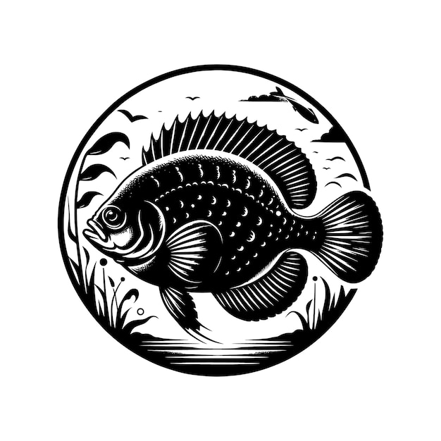 Penfish of silhouette vector clip art