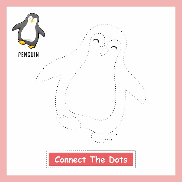 Penguin Animals Connect The Dots Worksheet