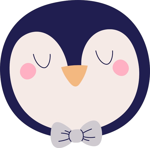 Vector penguin bird face