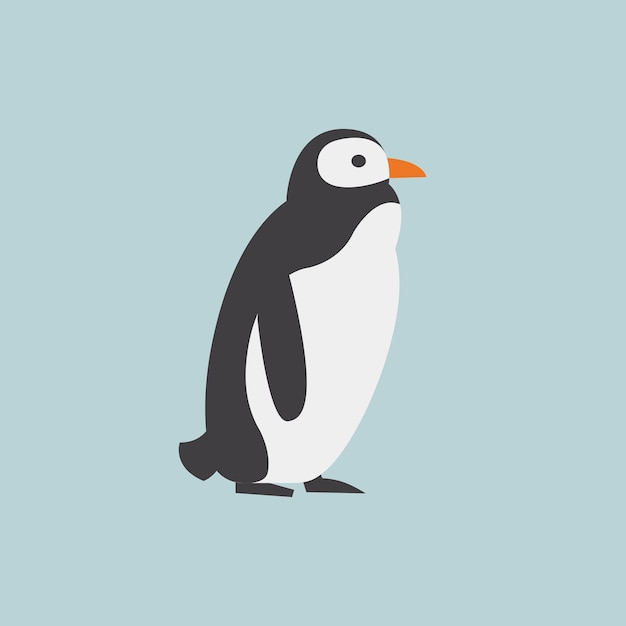 Penguin bird. Flat vector illustration.