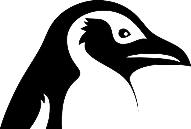 Penguin Black and White Isolated Icon Vector illustration