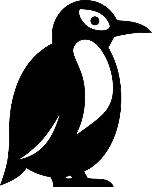 Penguin Black and White Vector illustration