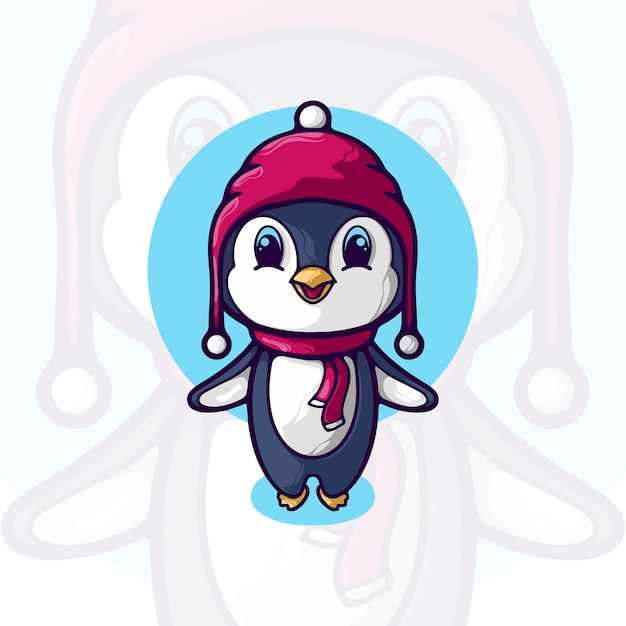 Vector penguin cartoon character