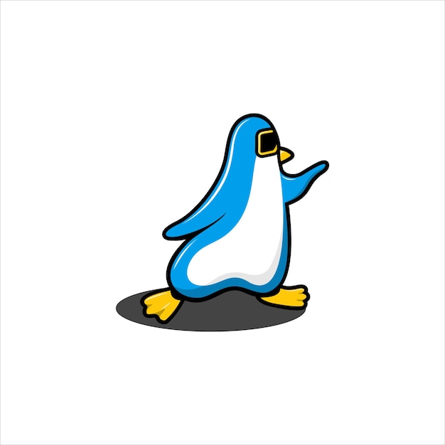 penguin happy mascot design