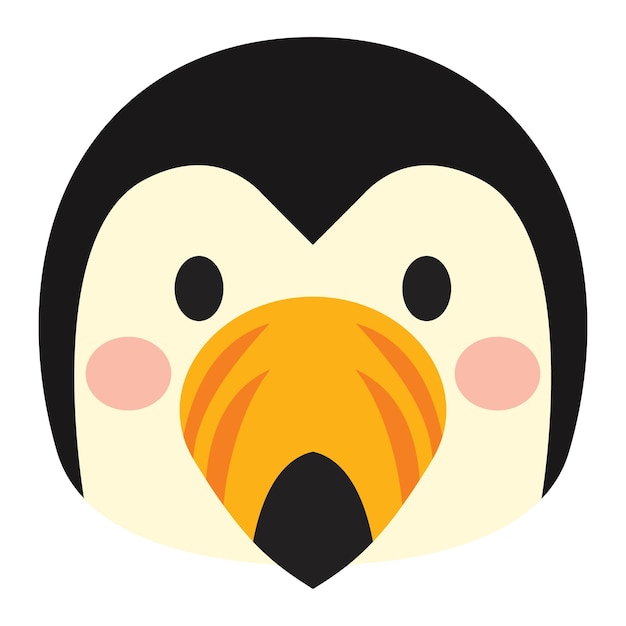 Penguin Head Sticker Vector Design