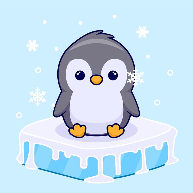 Vector a penguin on an ice floe with the words im a penguin on it