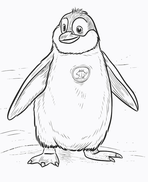 Penguin illustration penguin coloring book