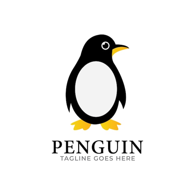 Penguin logo templates Isolated vector icon on white background