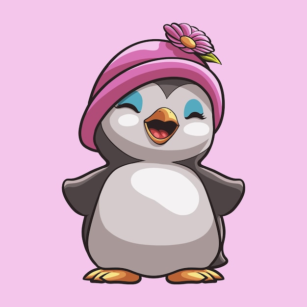 Penguin Love mascot great illustration for your branding business