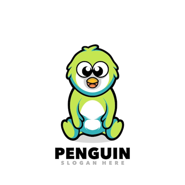 Penguin mascot cartoon design illustration