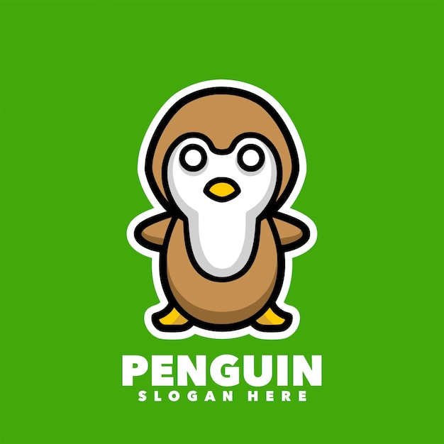 Penguin mascot cartoon design illustration