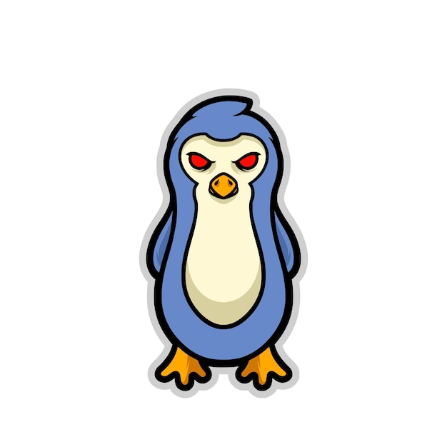 Penguin mascot cartoon logo design