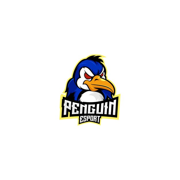 Vector penguin mascot esport logo