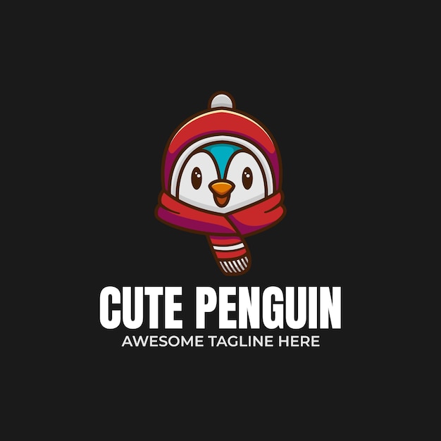 Vector penguin mascot logo design