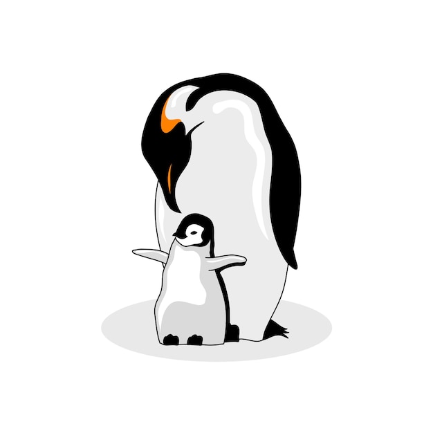 Vector penguin and a penguin baby vector design